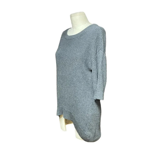Intermix Charcoal Gray Cotton Silk High-Low Sweater Size Medium - Picture 4 of 7